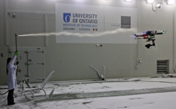 UAV / Drone Flying in a Frigid Climate Wind Tunnel 