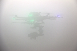 UAV Flying in a Cloud Within a Climatic Wind Tunnel 