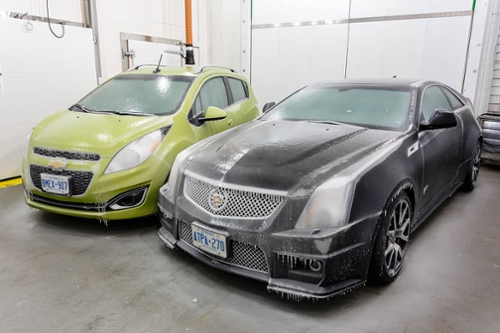 Frozen Cars in Small Climate Chamber 
