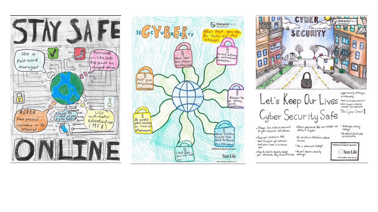 Cybersecurity Ambassador Program posters designed by students
