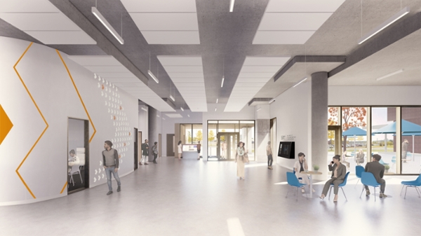 University Centre lobby rendering