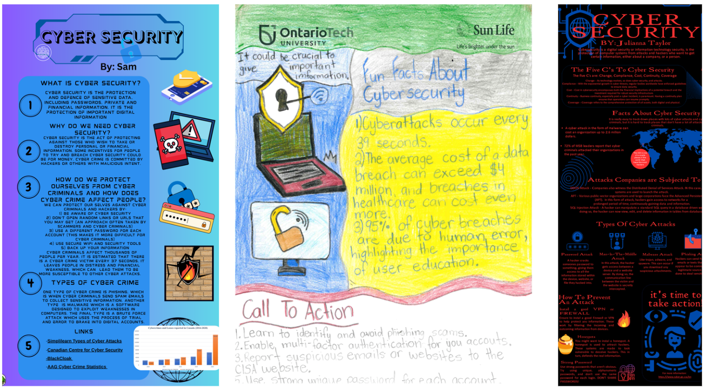 Cybersecurity Ambassador Program posters designed by students