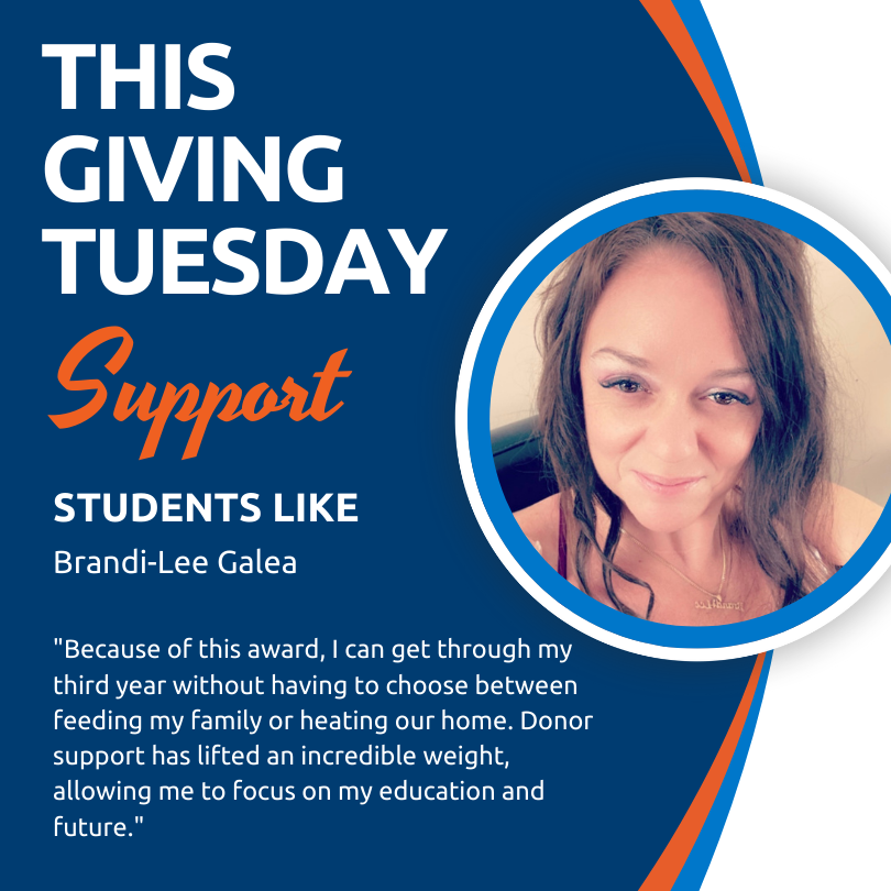 Giving Tuesday Graphic featuring Brandi-Lee Galea