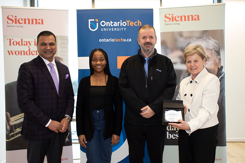 Celebrating a $100,000 donation from the Sienna for Seniors Foundation to the with a Conscience campaign. This generous contribution establishes the Sienna Senior Living Nursing Scholarships.