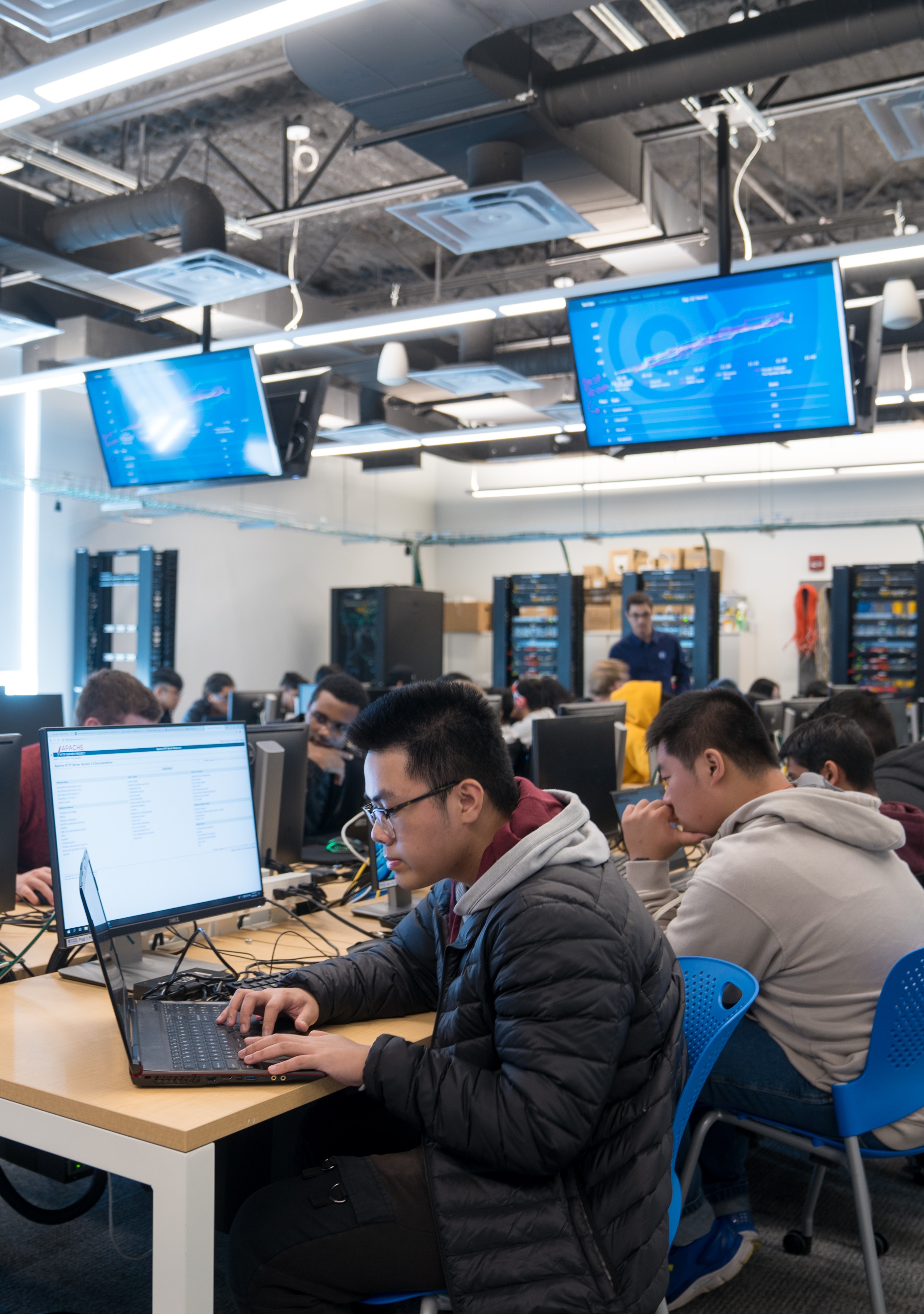 Students working in a computer lab in the Faculty of Business and Information Technology.