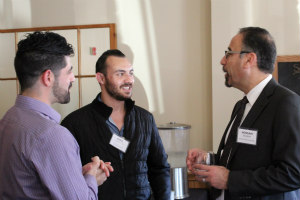 Students speaking to a speaker at the Speaker Series event
