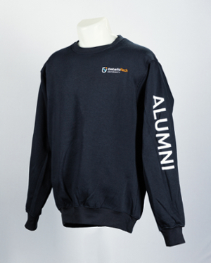 Ontario Tech sweatshirt with Alumni on the sleeve