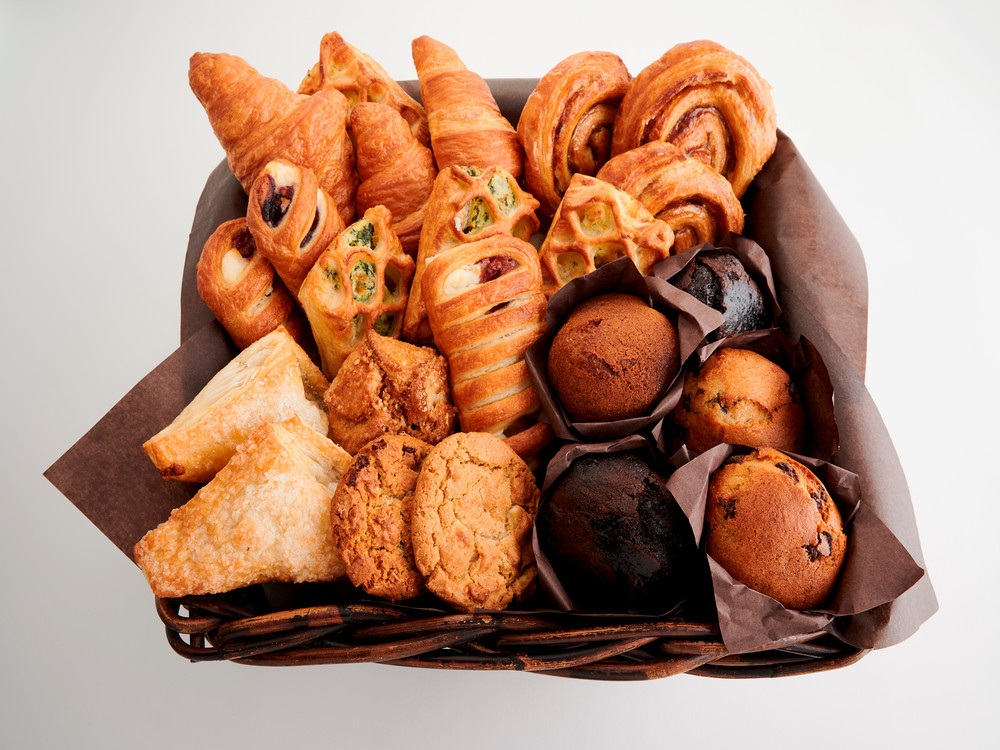 A box of bakery goods