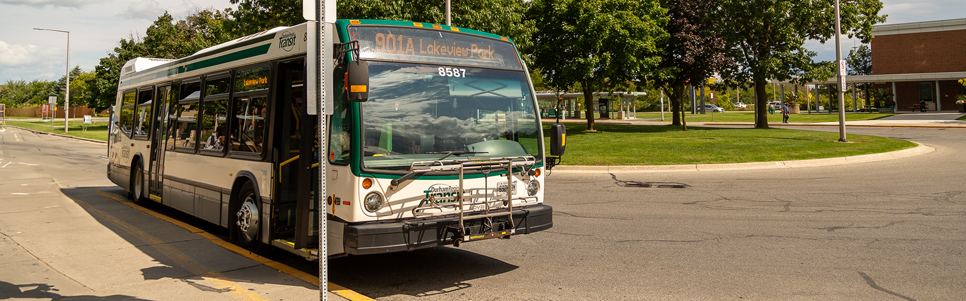 Bus parked on campus