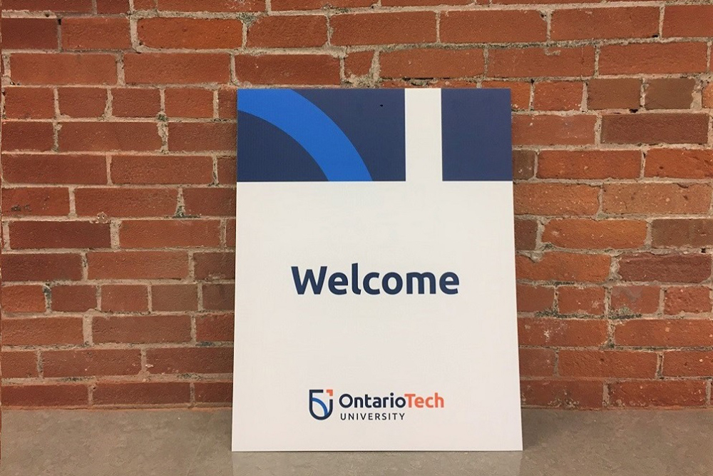 Welcome sign Ontario tech