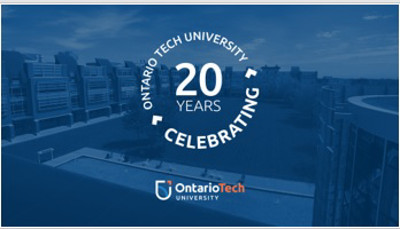 Thumbnail image of the Ontario Tech University 20th anniversary PowerPoint template