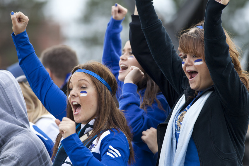 Example of an inline image. Ridgebacks fans at a soccer game.