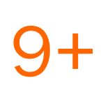 An image of the number nine followed by a plus sign.