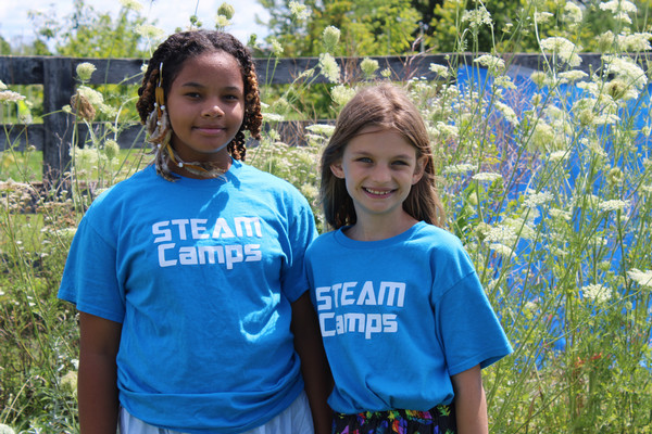 An image two campers smiling.