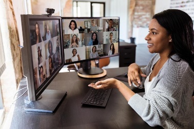 Person on a virtual meeting