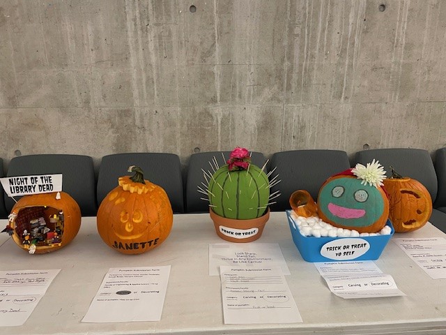 Pumpkin submissions for the pumpkin carving/decorating contest