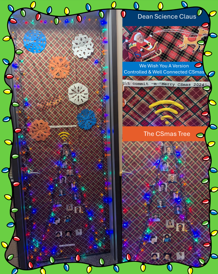 office door decorated for the holidays