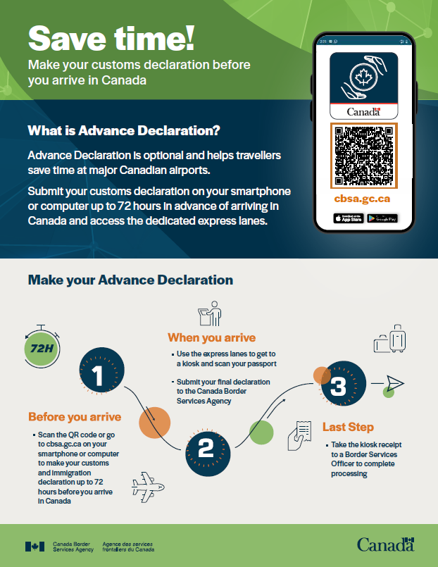 CBSA advance declaration QR code