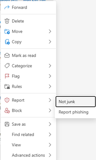 Managing junk email in Microsoft Outlook | Information Technology Services