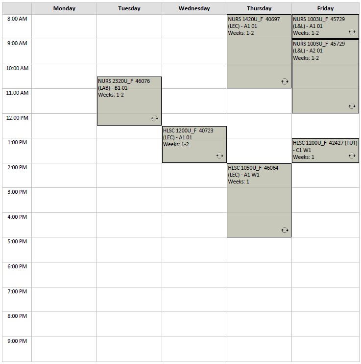 Fall Nursing Block 6 visual