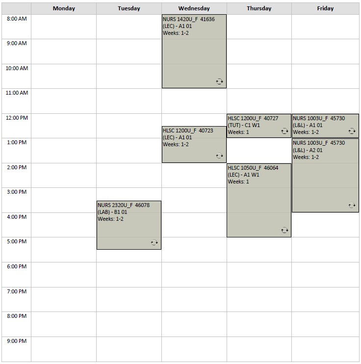 Fall Nursing Block 8 visual