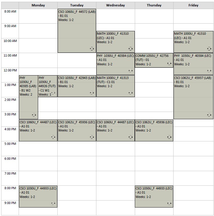 Fall Computer Science Option A3