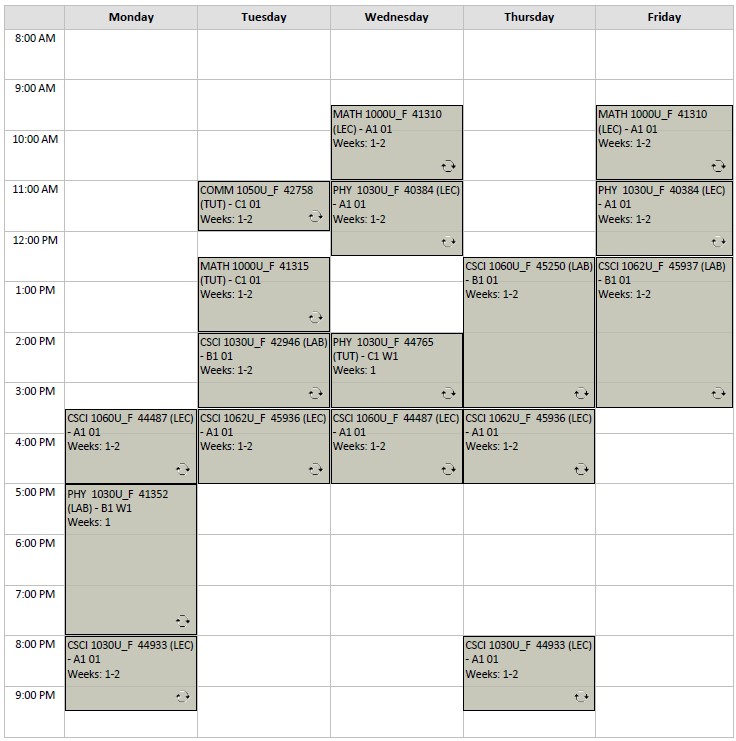 Fall Computer Science Option A4 visual