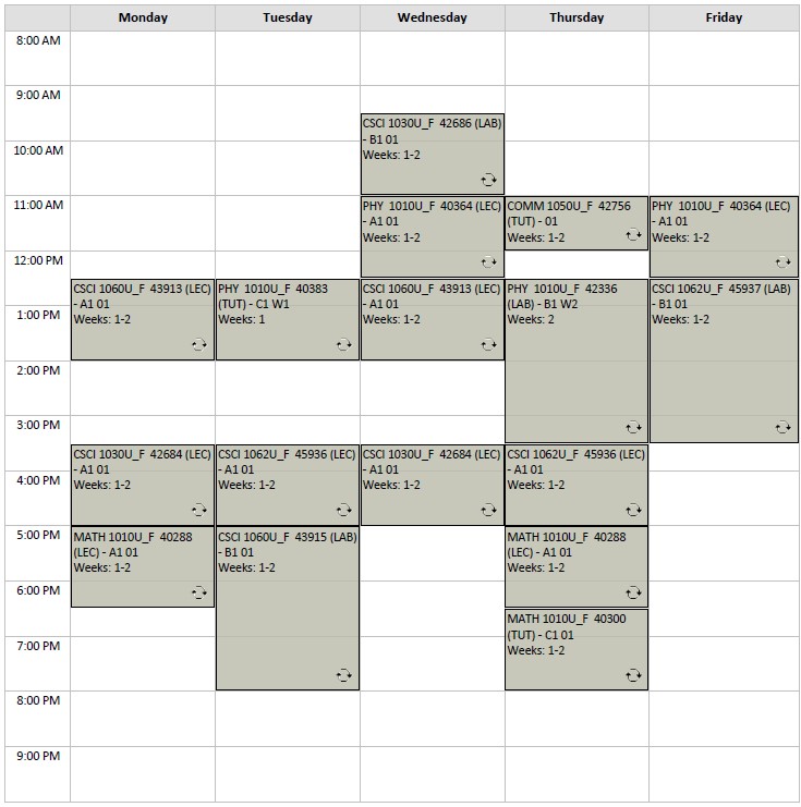 Fall Computer Science Option B1 visual