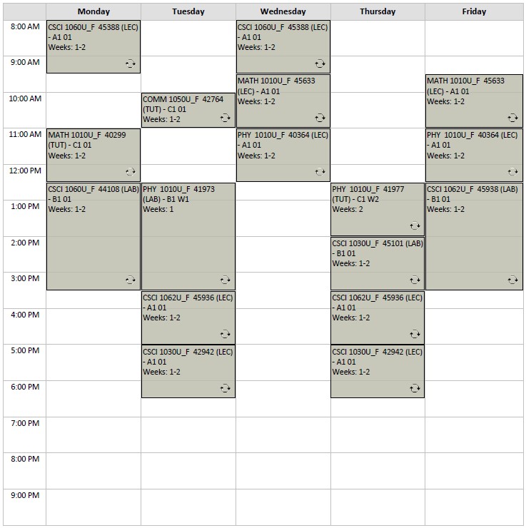Fall Computer Science Option B2 visual