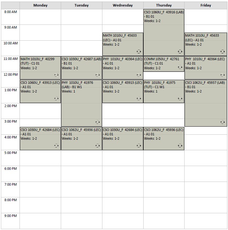 Fall Computer Science Option B4 visual
