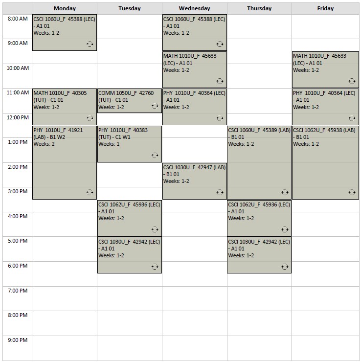 Fall Computer Science Option B5 visual