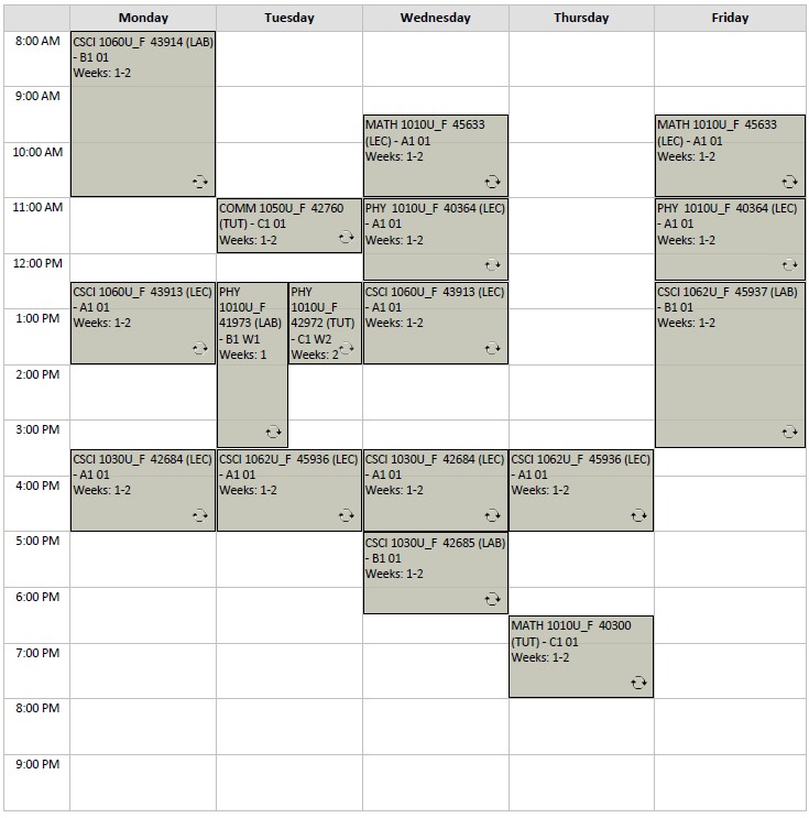 Fall Computer Science Option B7 visual