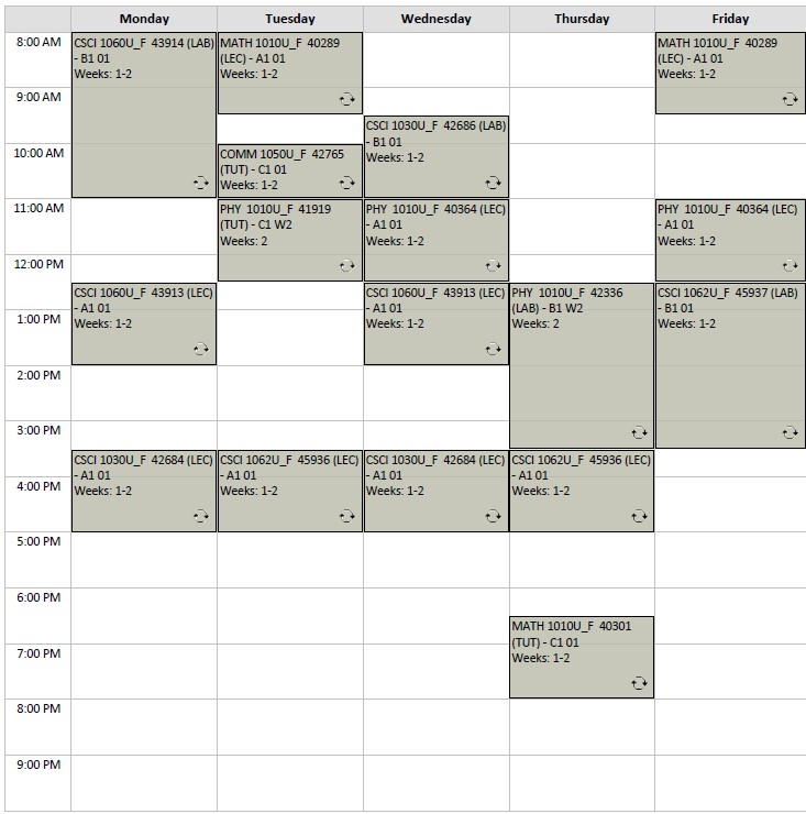 Fall Integrated Math & Computer Science Option A visual