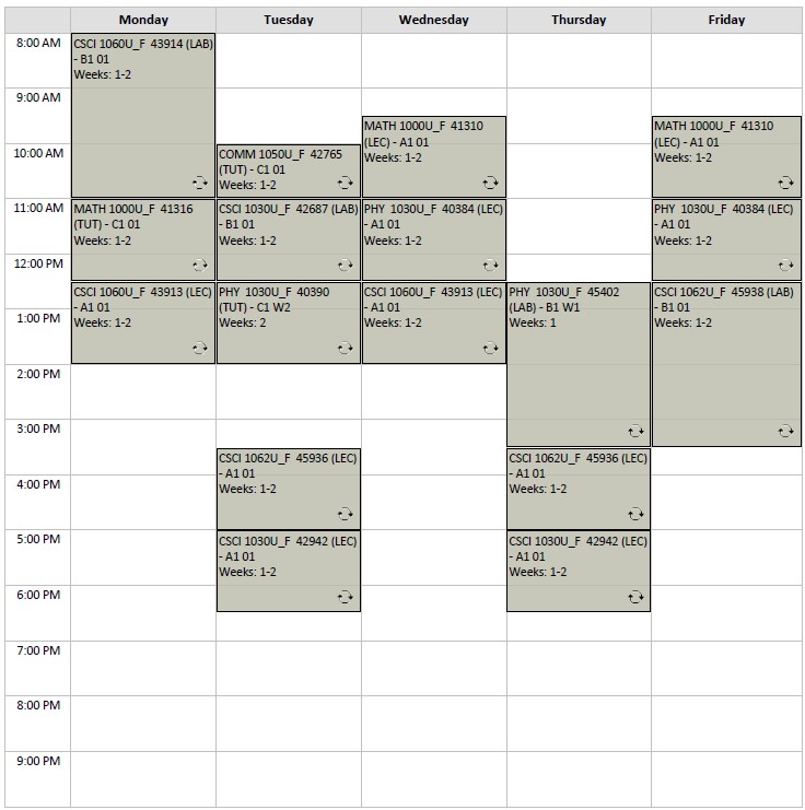 Fall Integrated Math & Computer Science Option B visual
