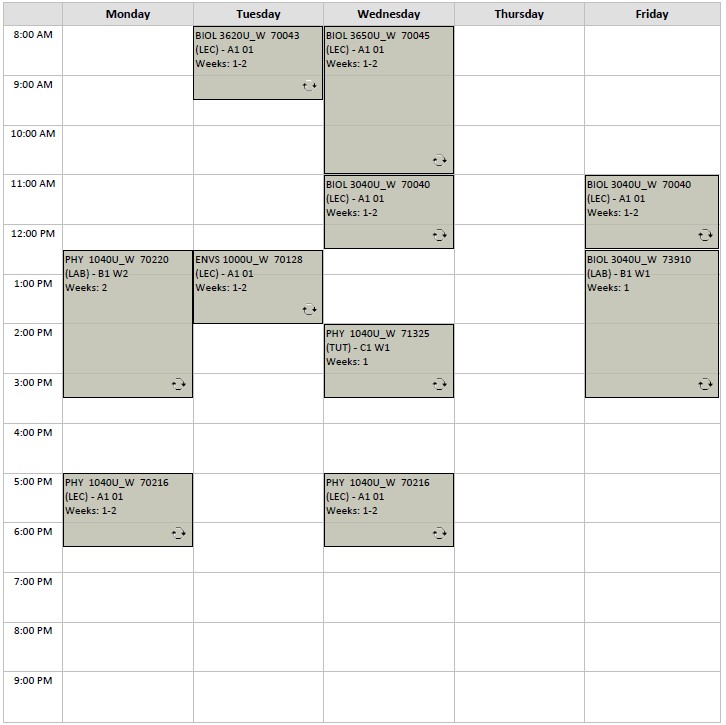 Winter advanced entry biological science block visual