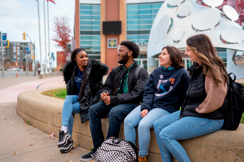 Group of students outside. 