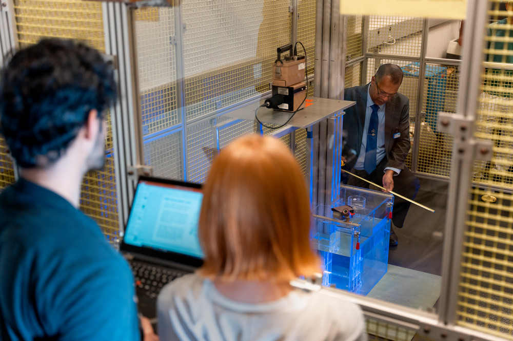 Students in a nuclear engineering lab.