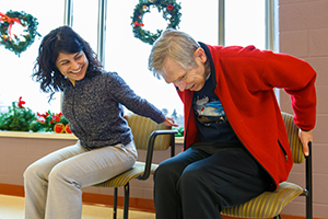 Physiotherapy session with an elderly man.