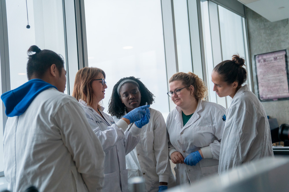 Students in a lab.