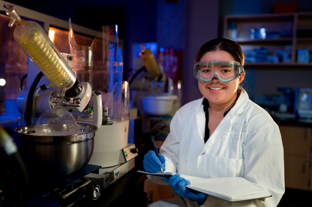 Student in chemistry lab