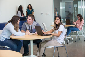 Students at a table.