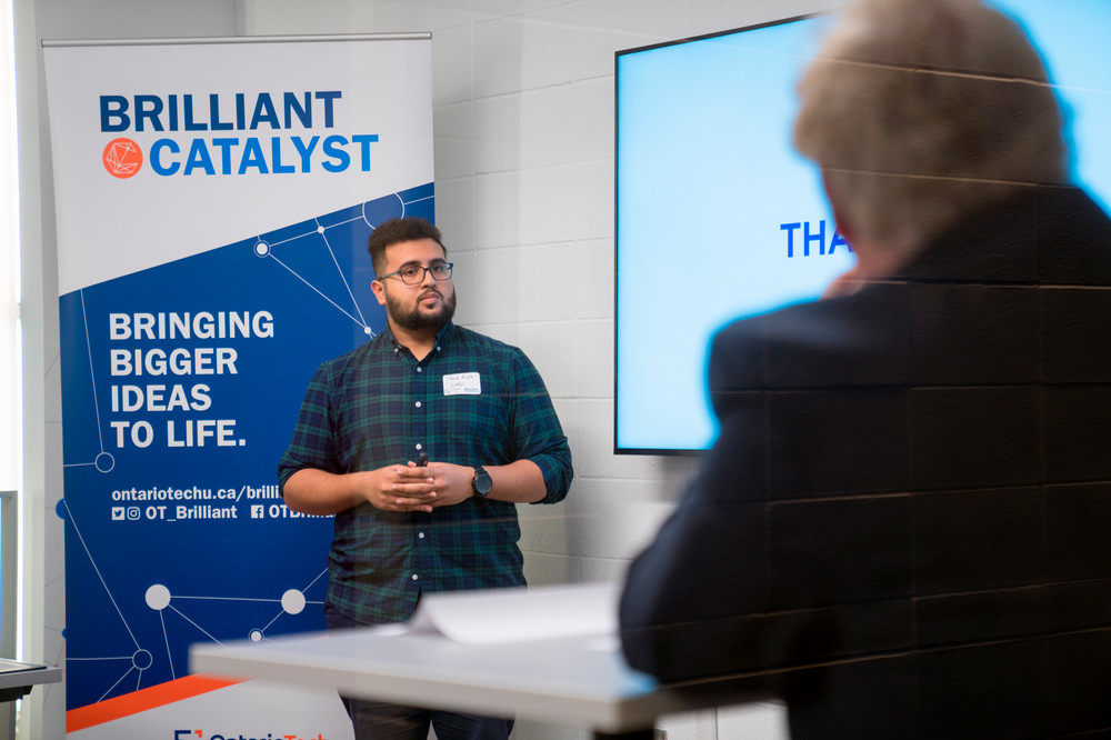 student giving a lecture at the Brilliant Catalyst convention