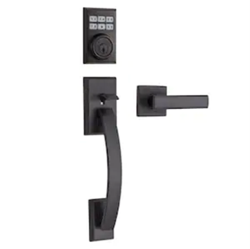Black colored doorknob and lock