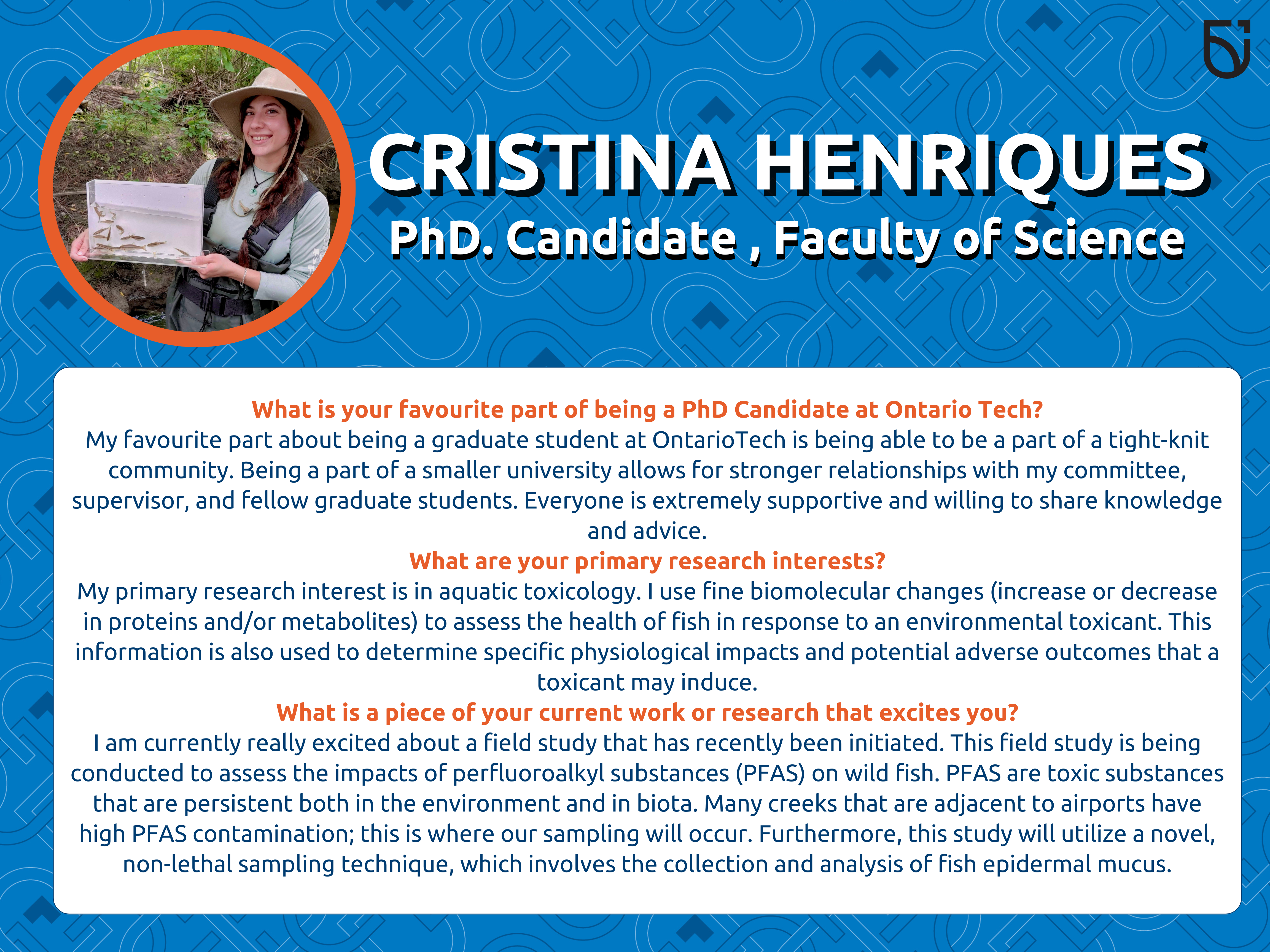 This photo is a Women’s Wednesday feature of Cristina Henriques, a PhD Candidate in the Faculty of Science.