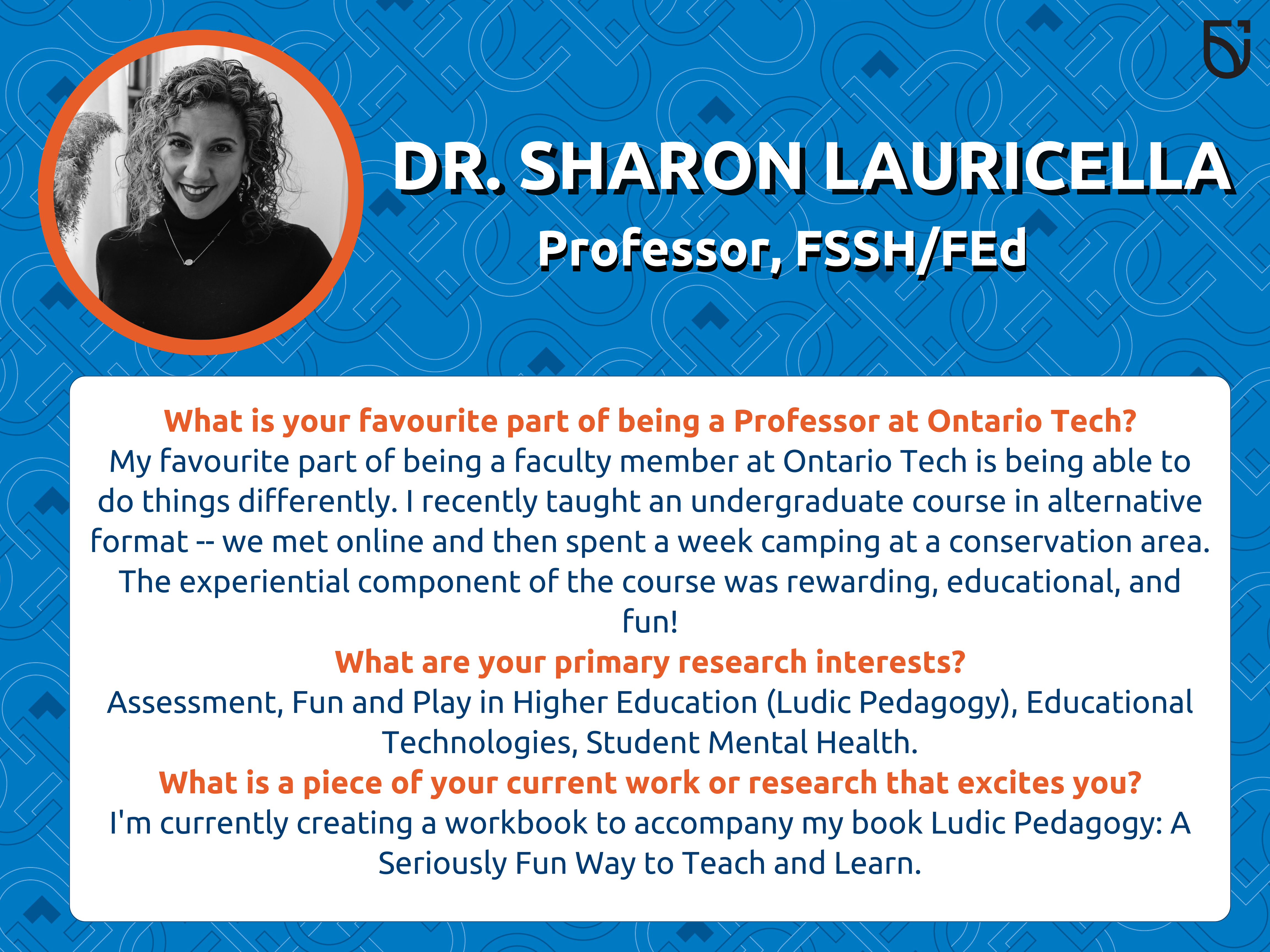 This photo is a Women’s Wednesday feature of Dr. Sharon Lauricella, a Professor in the Faculty of Social Science and Humanities and the Mitch and Leslie Frazer Faculty of Education