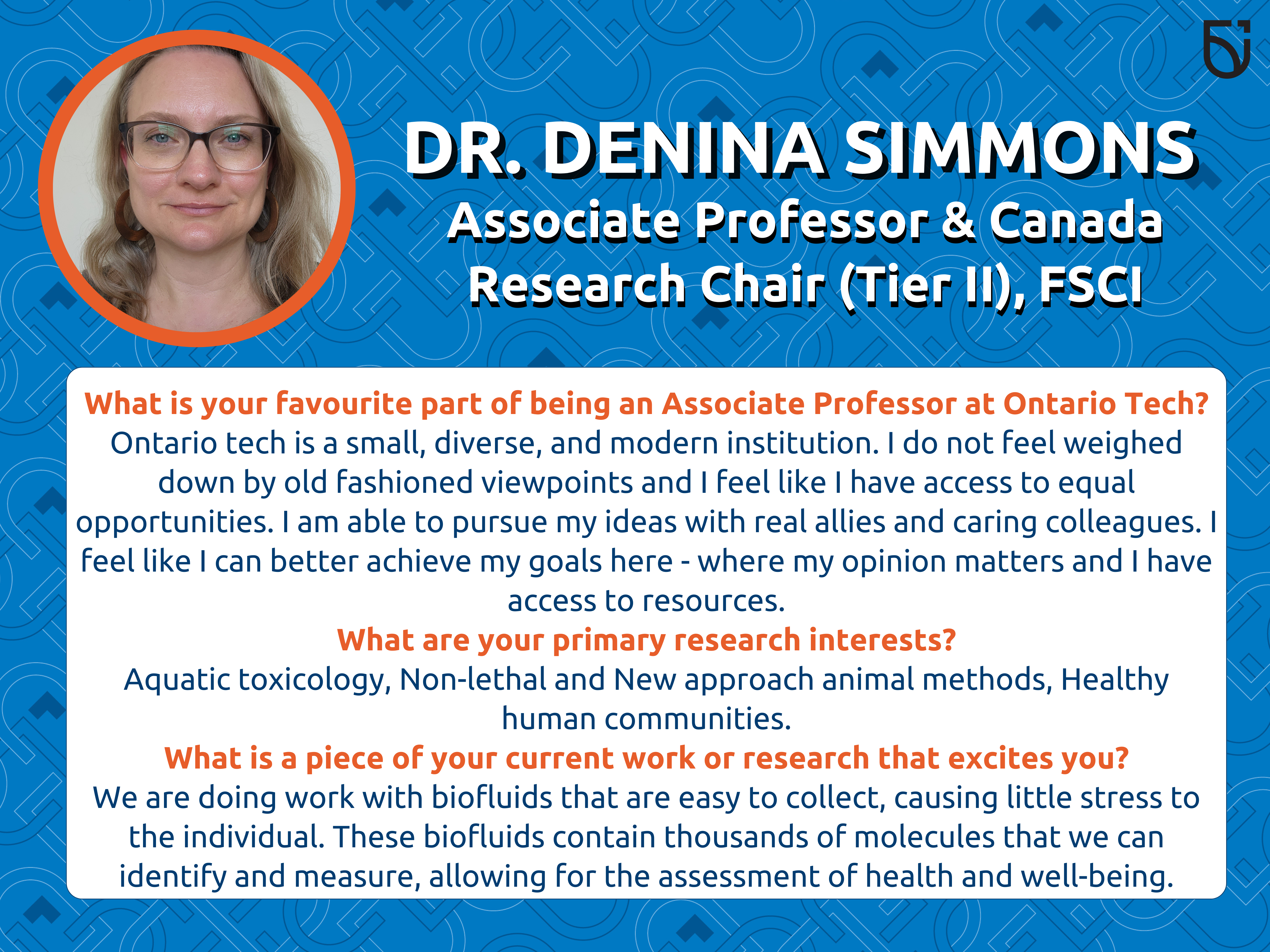 This is a photo of Dr. Denina Simmons, and Associate Professor and Canada Research Chair in the Faculty of Science.