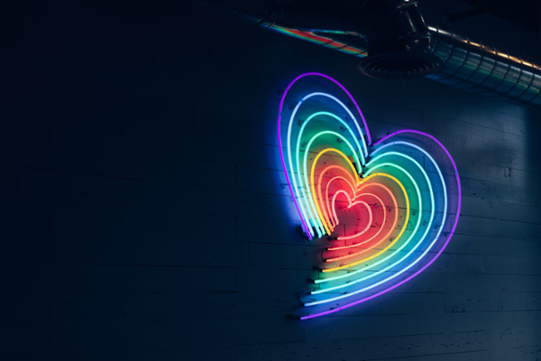 Rainbow light heart. 