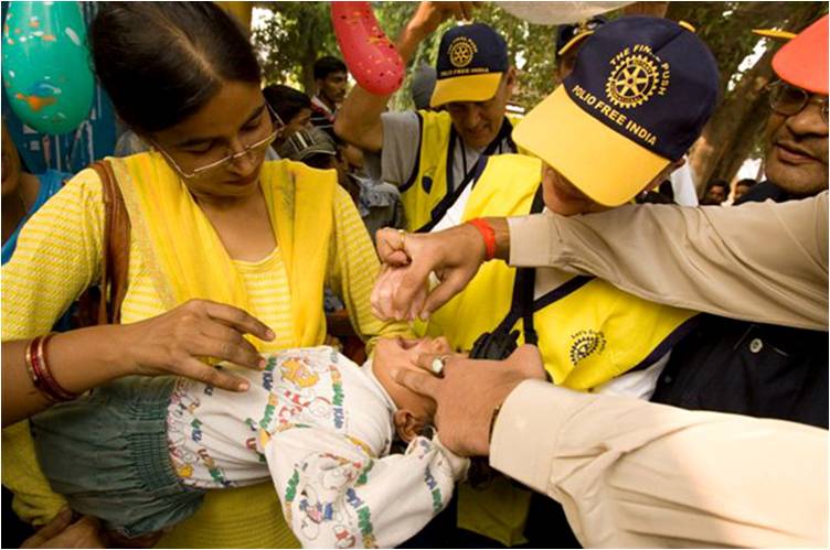 Along with their partners, Rotary International has helped immunize more than 2.5 billion children against polio in 122 countries and reduced polio cases by 99.9 percent worldwide.