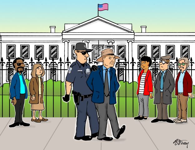 This image depicts James Hansen, the NASA scientist who likely has done more to raise awareness about climate change than anyone, being arrested in front of the White House in 2011.