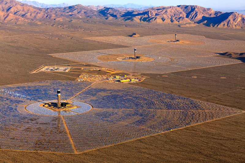 The Ivanpah Solar Power Facility in California